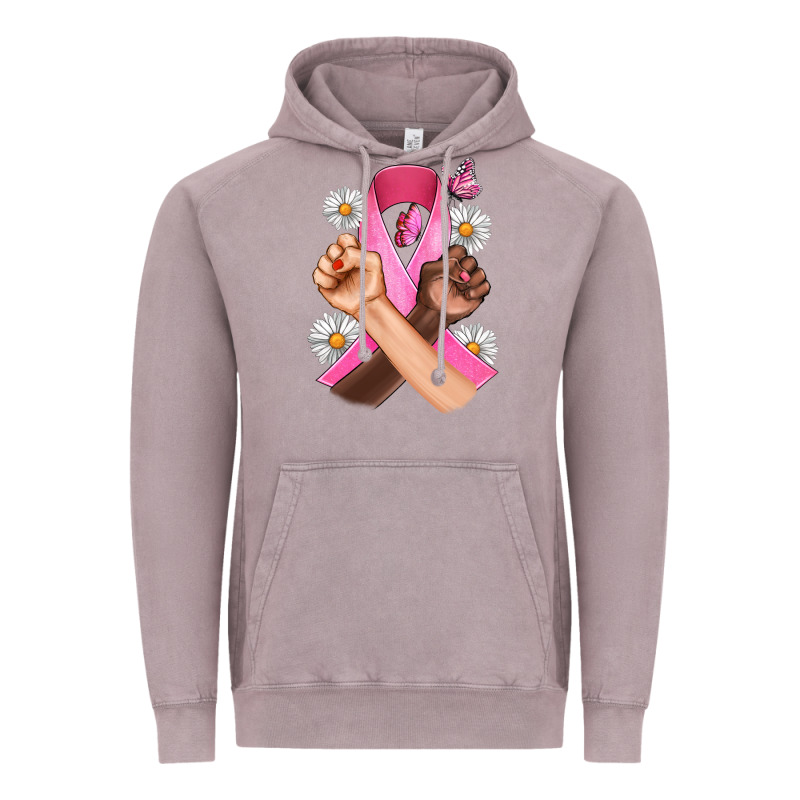 Breast Cancer Fist Daisy Butterfly Vintage Hoodie by Artiststas | Teevron