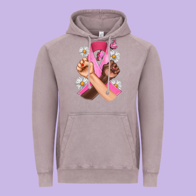 Breast Cancer Fist Daisy Butterfly Vintage Hoodie Designed By Artiststas