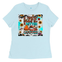 Baby Blue life is better by the campfire Ladies Tee - JahusDesignShop