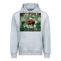 Heather Grey Stay wild Bear tumbler Urban Hoodie - HowdyJamesFarm