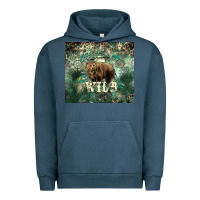 Pigment Midnight Navy Stay wild Bear tumbler Urban Hoodie - HowdyJamesFarm