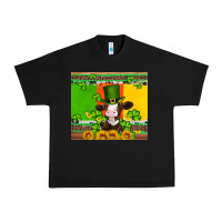 Saint Patricks Cow And Hat With Sunflower And Shamrock Urban Heavy Tee | Teevron