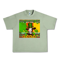 Oil Green saint patricks cow and hat with sunflower and shamrock Urban Heavy Tee - Artiststas