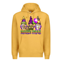 Mustard Mardi Gras crew with gnomes Premium Hoodie - NancyCooperArtShop