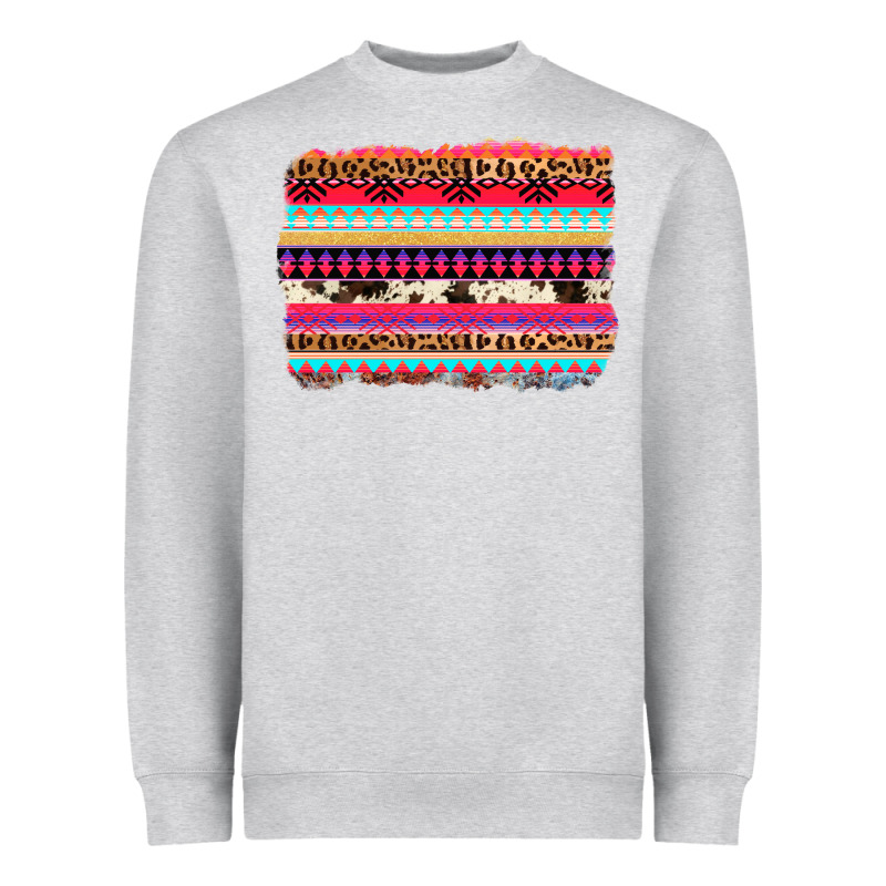 Aztec Western Leopard Cowhide Background Heavyweight Sweatshirt by AdoDesignShop | Teevron