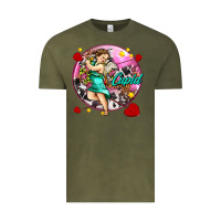 Vintage Olive cupid with arrows and stars Vintage Tee - AdoDesignShop