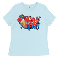 Baby Blue sweet land of liberty Ladies Tee - Zillion Design Studio