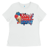 White sweet land of liberty Ladies Tee - Zillion Design Studio
