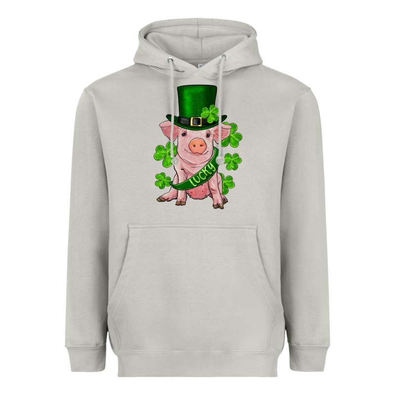 St. Patrick's Day Lucky Baby Pig Heavyweight Hoodie by RanaPortraitStore | Teevron