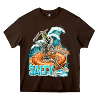 Chocolate Brown stay salty Heavy Core Tee - texasbilliewilder
