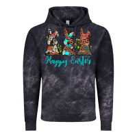 Cloud Black happy easter leopard cowhide turquoise cactus bunny's Vintage Hoodie - JahusDesignShop
