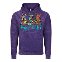 Cloud Purple happy easter leopard cowhide turquoise cactus bunny's Vintage Hoodie - JahusDesignShop