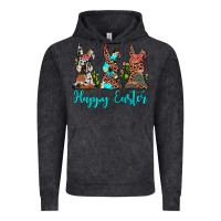 Vintage Black happy easter leopard cowhide turquoise cactus bunny's Vintage Hoodie - JahusDesignShop