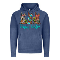 Vintage Denim happy easter leopard cowhide turquoise cactus bunny's Vintage Hoodie - JahusDesignShop