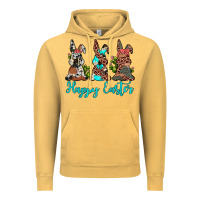 Vintage Mustard happy easter leopard cowhide turquoise cactus bunny's Vintage Hoodie - JahusDesignShop