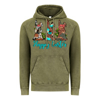 Vintage Olive happy easter leopard cowhide turquoise cactus bunny's Vintage Hoodie - JahusDesignShop
