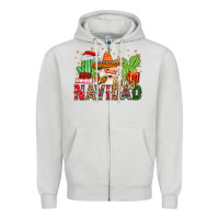 Dove Grey feliz navidad santa Zipper Hoodie - MaliasSmallBusiness
