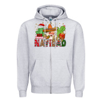 Heather Grey feliz navidad santa Zipper Hoodie - MaliasSmallBusiness