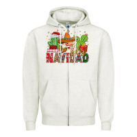 Oatmeal Heather feliz navidad santa Zipper Hoodie - MaliasSmallBusiness