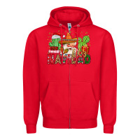 Red feliz navidad santa Zipper Hoodie - MaliasSmallBusiness