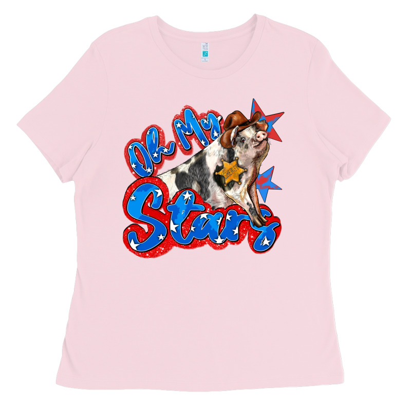 Oh My Stars Pig Ladies Tee by Zillion Design Studio | Teevron