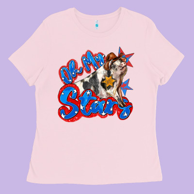 Oh My Stars Pig Ladies Tee Designed By Zillion Design Studio