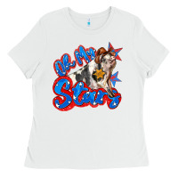 White oh my stars pig Ladies Tee - Zillion Design Studio