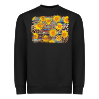 Black aztec sunflower leopard background Heavyweight Sweatshirt - AdoDesignShop