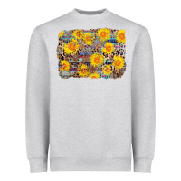 Aztec Sunflower Leopard Background Heavyweight Sweatshirt | Teevron