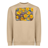 Mushroom aztec sunflower leopard background Heavyweight Sweatshirt - AdoDesignShop