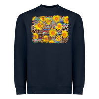 Navy aztec sunflower leopard background Heavyweight Sweatshirt - AdoDesignShop