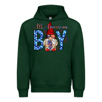 Forest Green All American boy with gnome Urban Hoodie - HowdyJamesFarm