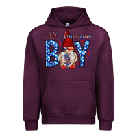 Mauve Wine All American boy with gnome Urban Hoodie - HowdyJamesFarm