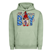 Pigment Oil Green All American boy with gnome Urban Hoodie - HowdyJamesFarm