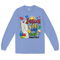 Colony Blue autism jesus fills my cup Long Sleeve Tee - MaliasSmallBusiness