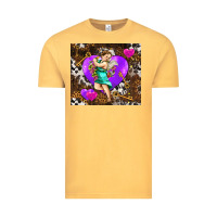 Vintage Mustard cupid and heart Vintage Tee - AdoDesignShop