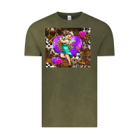 Vintage Olive cupid and heart Vintage Tee - AdoDesignShop