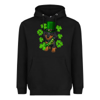 Black st. patrick's day lucky dachshund puppy Heavyweight Hoodie - RanaPortraitStore