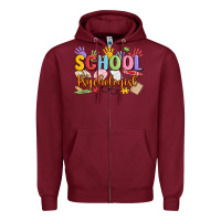 Burgundy school psychologist Zipper Hoodie - MaliasSmallBusiness