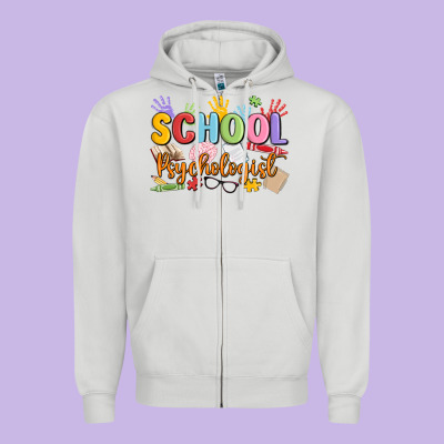 School Psychologist Zipper Hoodie Designed By Maliassmallbusiness