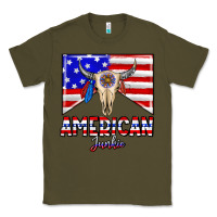 Army Green American junkie Classic Tee - CowhideDigitalArt