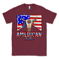 Burgundy American junkie Classic Tee - CowhideDigitalArt