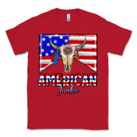 Red American junkie Classic Tee - CowhideDigitalArt