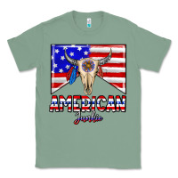 Sage American junkie Classic Tee - CowhideDigitalArt