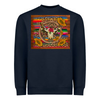 Navy serape sunflowers bull skull background Heavyweight Sweatshirt - Artiststas