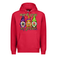 Cardinal Mardi Gras with my gnomes Premium Hoodie - NancyCooperArtShop