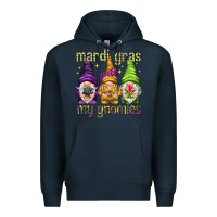 Navy Mardi Gras with my gnomes Premium Hoodie - NancyCooperArtShop