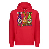 Red Mardi Gras with my gnomes Premium Hoodie - NancyCooperArtShop