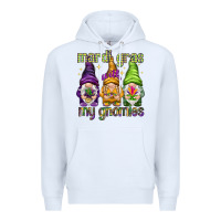 White Mardi Gras with my gnomes Premium Hoodie - NancyCooperArtShop