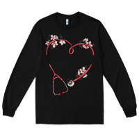 Black custom heart stethoscope Long Sleeve Tee - MaliasSmallBusiness